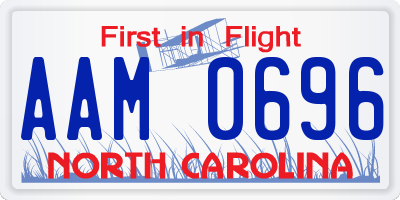 NC license plate AAM0696