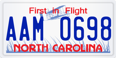 NC license plate AAM0698