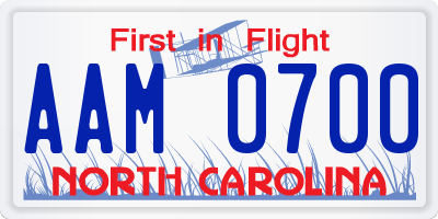 NC license plate AAM0700