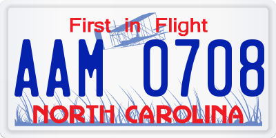 NC license plate AAM0708