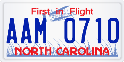 NC license plate AAM0710