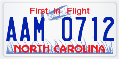 NC license plate AAM0712
