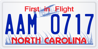 NC license plate AAM0717