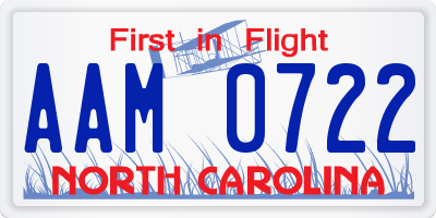 NC license plate AAM0722