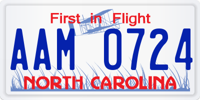 NC license plate AAM0724