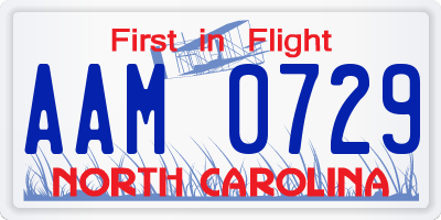 NC license plate AAM0729