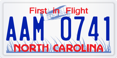 NC license plate AAM0741