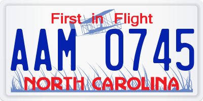 NC license plate AAM0745