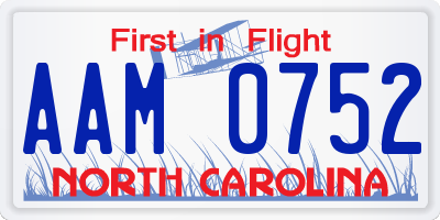 NC license plate AAM0752