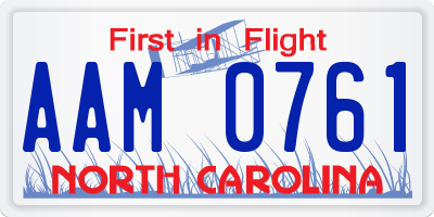 NC license plate AAM0761