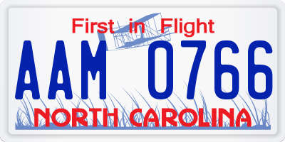 NC license plate AAM0766