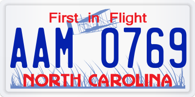 NC license plate AAM0769