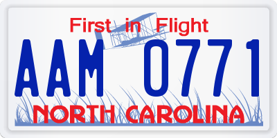 NC license plate AAM0771