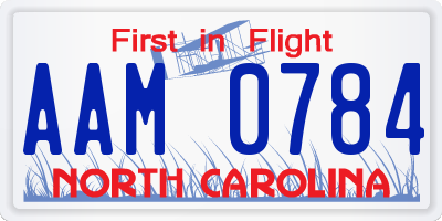 NC license plate AAM0784