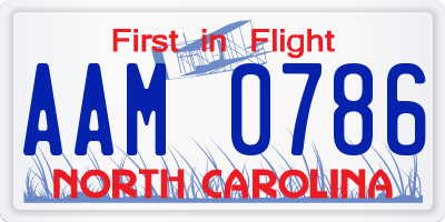 NC license plate AAM0786