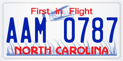 NC license plate AAM0787