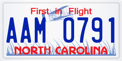 NC license plate AAM0791