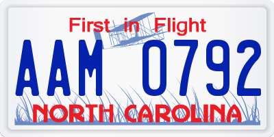 NC license plate AAM0792