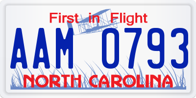 NC license plate AAM0793