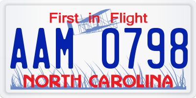 NC license plate AAM0798