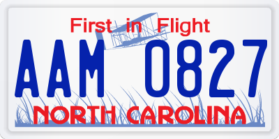 NC license plate AAM0827