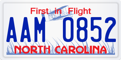 NC license plate AAM0852