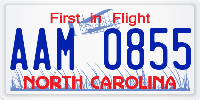 NC license plate AAM0855