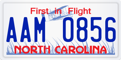 NC license plate AAM0856