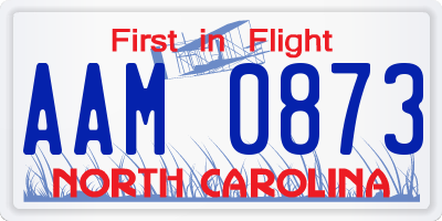 NC license plate AAM0873