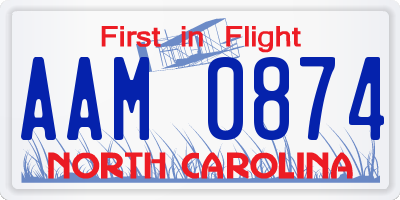 NC license plate AAM0874