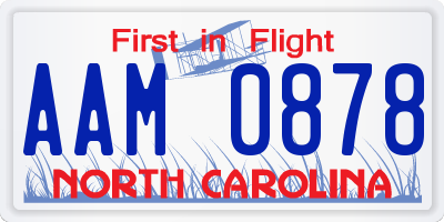 NC license plate AAM0878