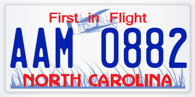 NC license plate AAM0882