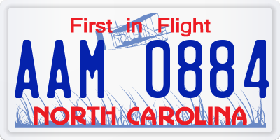 NC license plate AAM0884