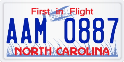 NC license plate AAM0887