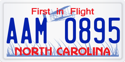 NC license plate AAM0895