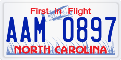 NC license plate AAM0897