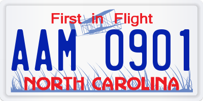 NC license plate AAM0901
