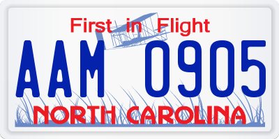 NC license plate AAM0905