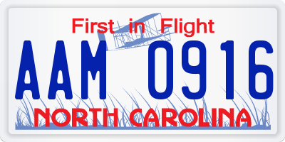 NC license plate AAM0916