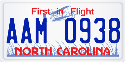 NC license plate AAM0938