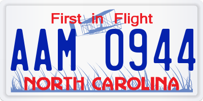 NC license plate AAM0944