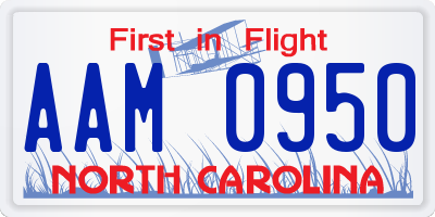 NC license plate AAM0950