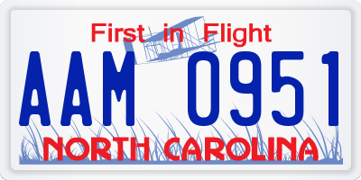NC license plate AAM0951