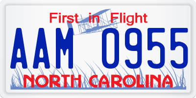 NC license plate AAM0955