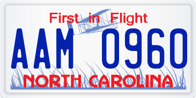 NC license plate AAM0960