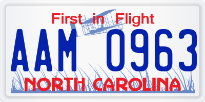 NC license plate AAM0963