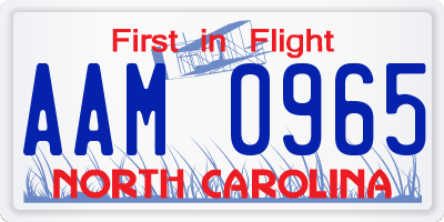 NC license plate AAM0965