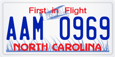 NC license plate AAM0969