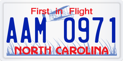 NC license plate AAM0971