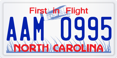 NC license plate AAM0995